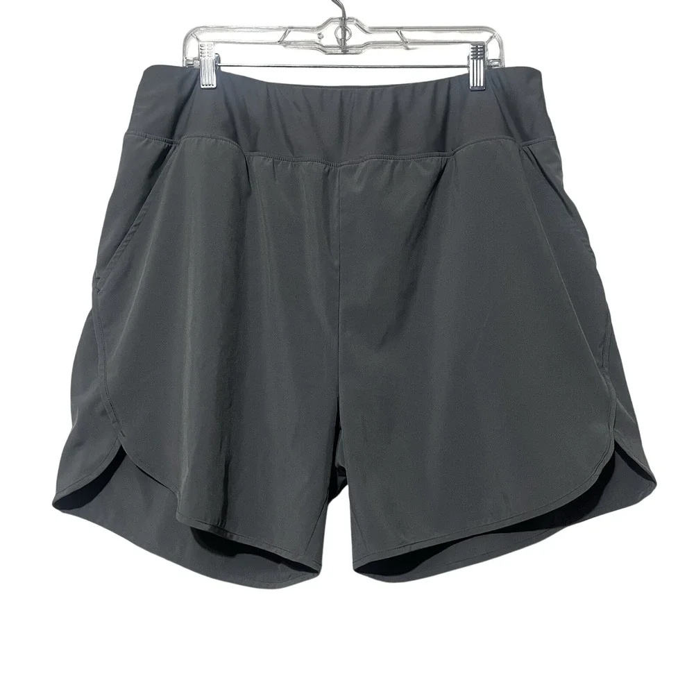 Baleaf Athletic Shorts Womens Gray‎ Pockets Dolphin Hem 3XL
